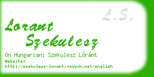 lorant szekulesz business card