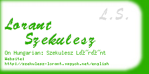 lorant szekulesz business card